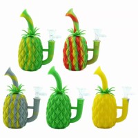 Pineapple Silicone and Glass Bong